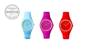 Reloj colección Niza de cuero sintético y cristales de Swarovski